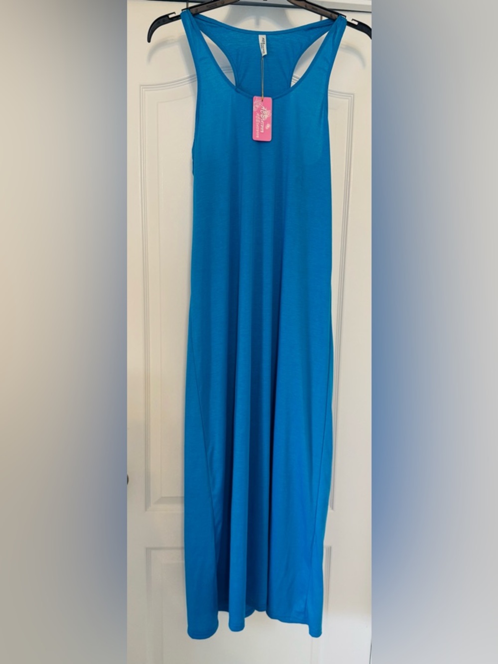 Sleeveless Maxi Dress in Teal Blue - Picture 6 of 7